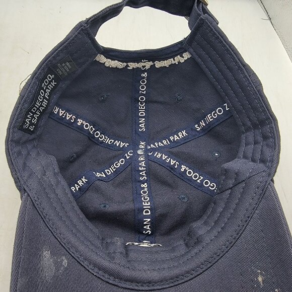 San Diego Zoo Safari Park Dark Blue Animal Hat Cap Casual Comfort Adjustable - Picture 7 of 9